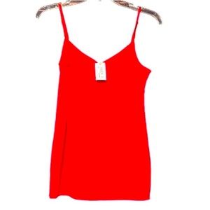 ⭐️ Time & Tru NWT Red cami tank top sleeveless bodycon adjustable straps S